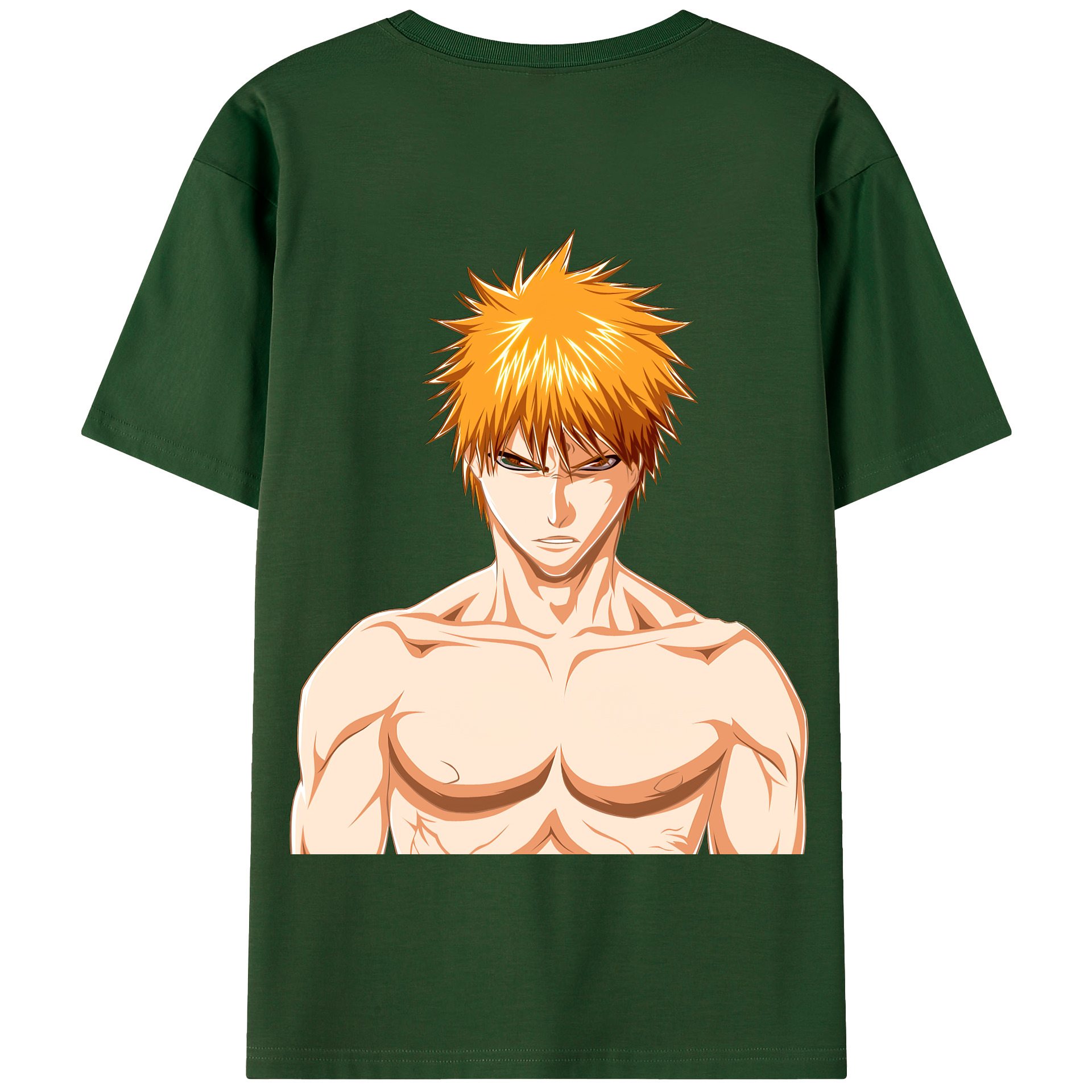 （画像用） ブリーチ 黒崎一護（くろさき いちご）BLEACH Kurosaki Ichigo 綿100％半袖Tシャツ（背面プリント）